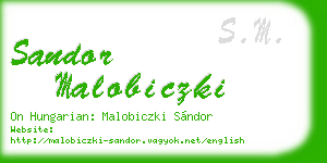 sandor malobiczki business card